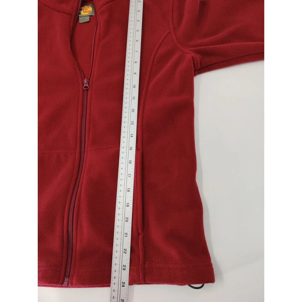 Bass Pro Shops Mens Full Zip Fleece Jacket Burgundy Red‎ Small